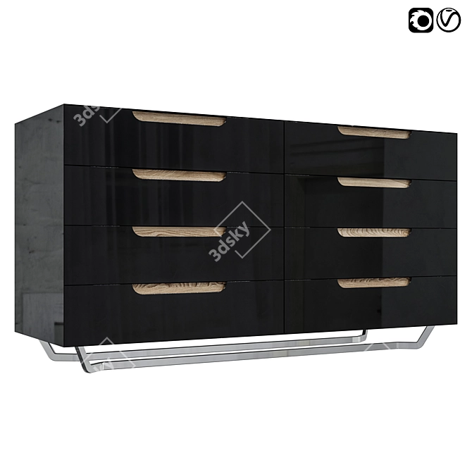 Modern Wood Chest of Drawers 3D model image 1