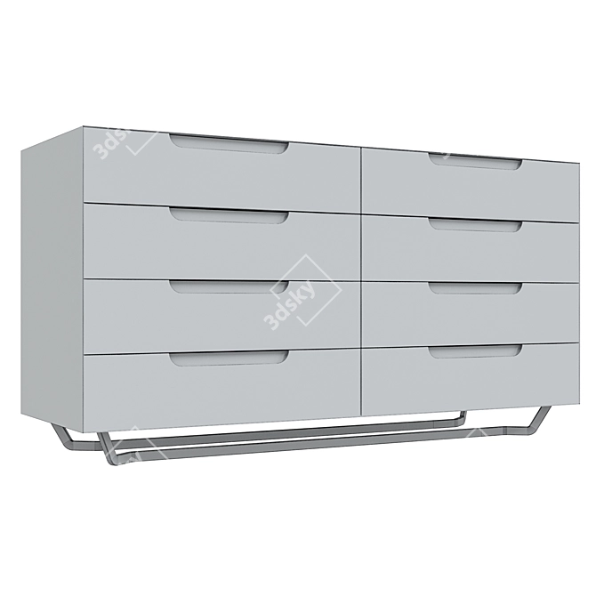 Modern Wood Chest of Drawers 3D model image 5