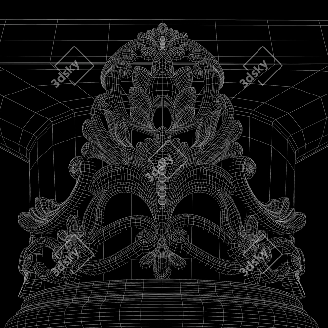 Modern Column Set with Arc Design 3D model image 4