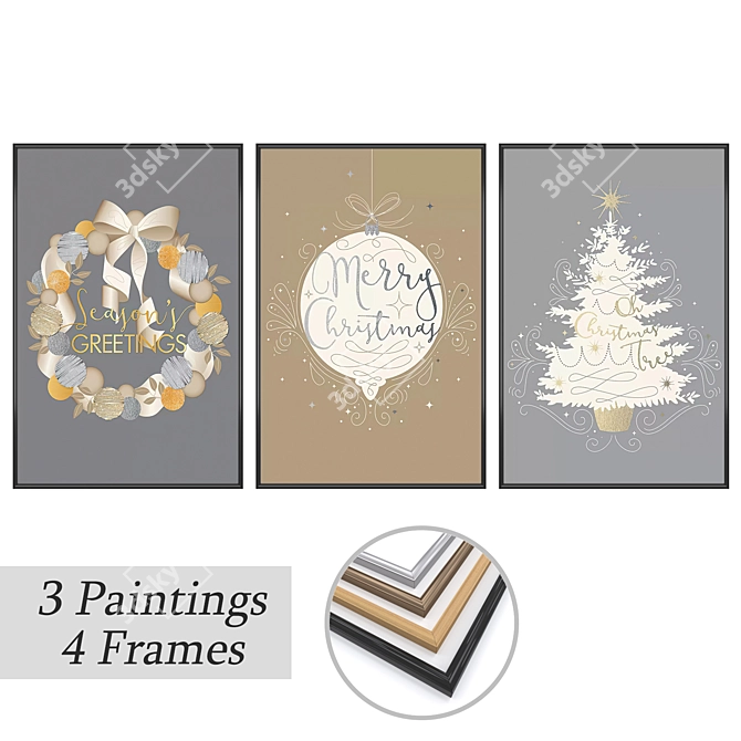 Elegant Set of Artwork & Frames 3D model image 1