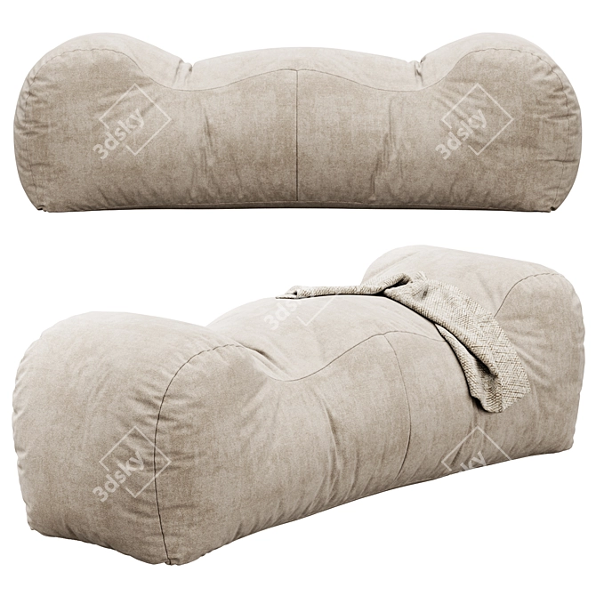 Cozy Comfort Bean Bag Sofa 3D model image 2