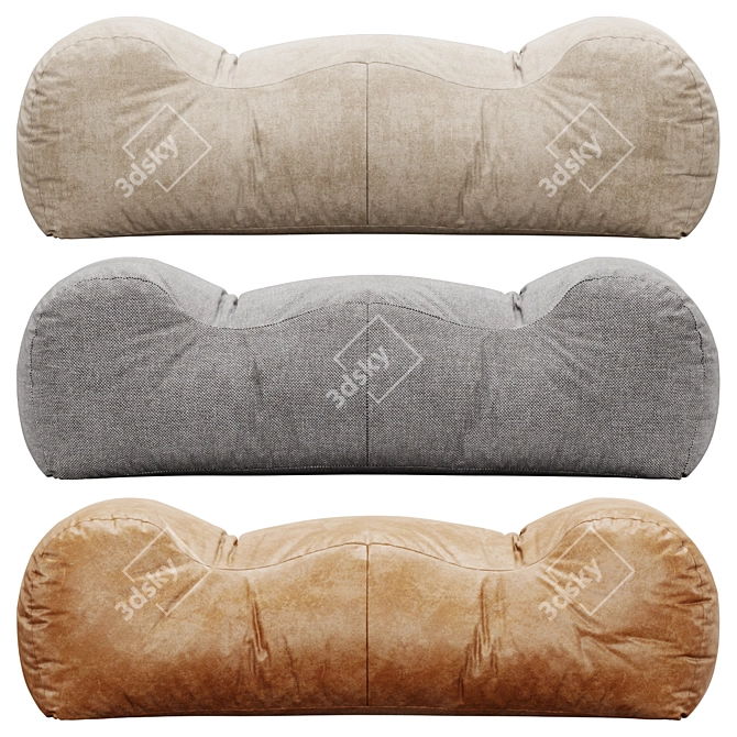 Cozy Comfort Bean Bag Sofa 3D model image 6