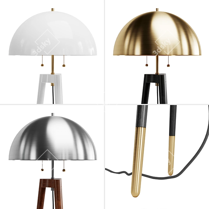 Fife Tripod Floor Lamp: Unparalleled Design + 7 Materials 3D model image 3