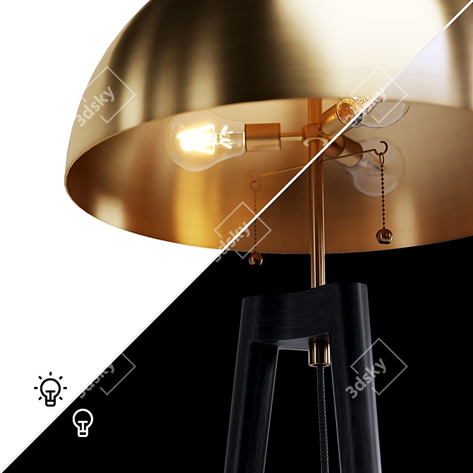 Fife Tripod Floor Lamp: Unparalleled Design + 7 Materials 3D model image 5