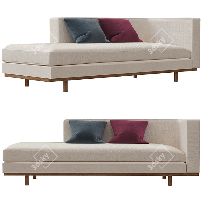 Elegant Brady Chaise Lounge 3D model image 1