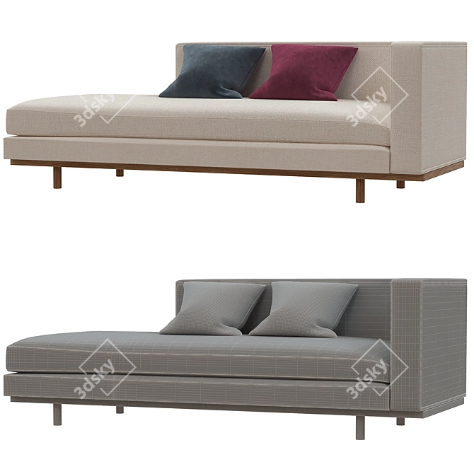 Elegant Brady Chaise Lounge 3D model image 2