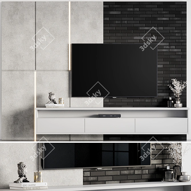 Sleek TV Wall Mount | High Quality 3D model image 1