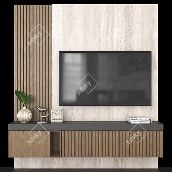 Modern TV Wall Set110 - Stylish and Functional 3D model image 1