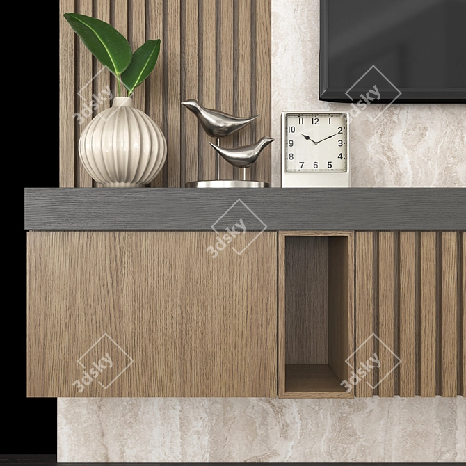 Modern TV Wall Set110 - Stylish and Functional 3D model image 2