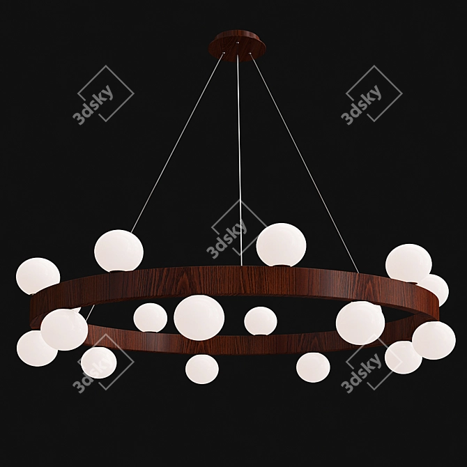 Elegant Frosted Glass Ball Chandelier 3D model image 1