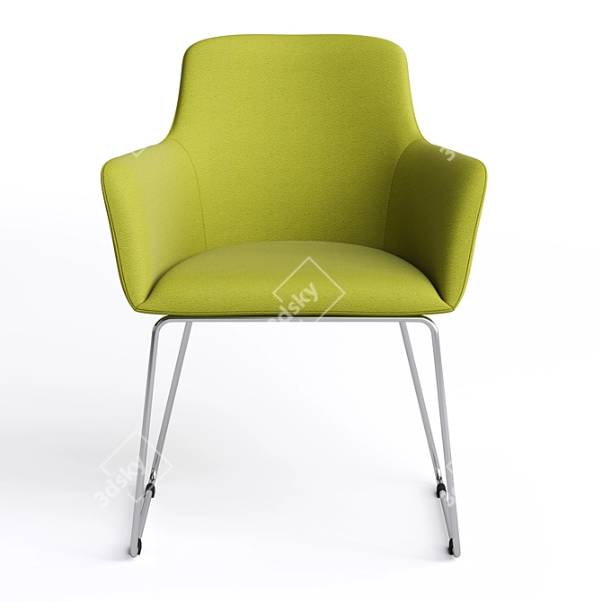 Minimalist Office Chair: City by Quadrifoglio with Chrome Legs 3D model image 2