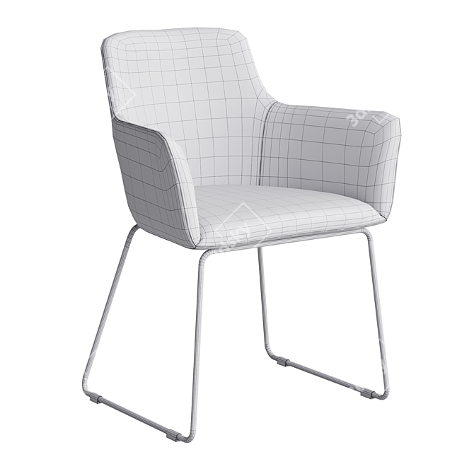 Minimalist Office Chair: City by Quadrifoglio with Chrome Legs 3D model image 6