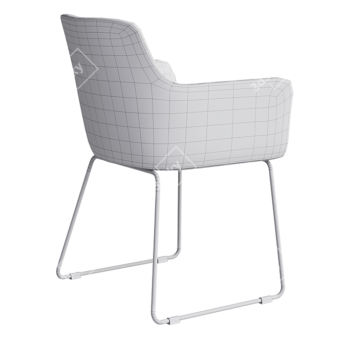 Minimalist Office Chair: City by Quadrifoglio with Chrome Legs 3D model image 7