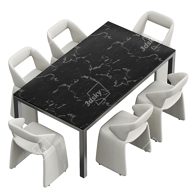 Sleek Suit Table Chair Set 3D model image 2