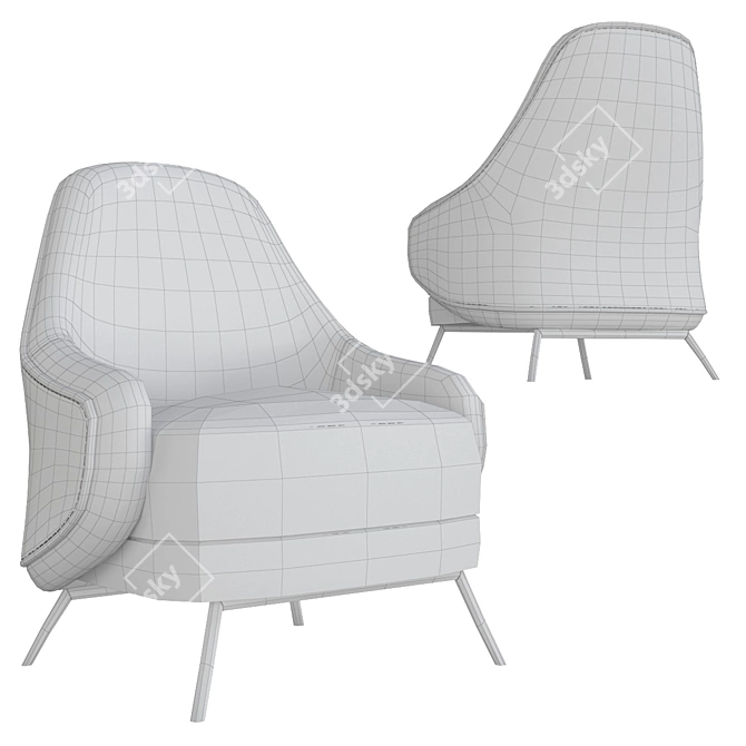 Angie 2017 Armchair: Modern, Stylish, and Comfortable 3D model image 4