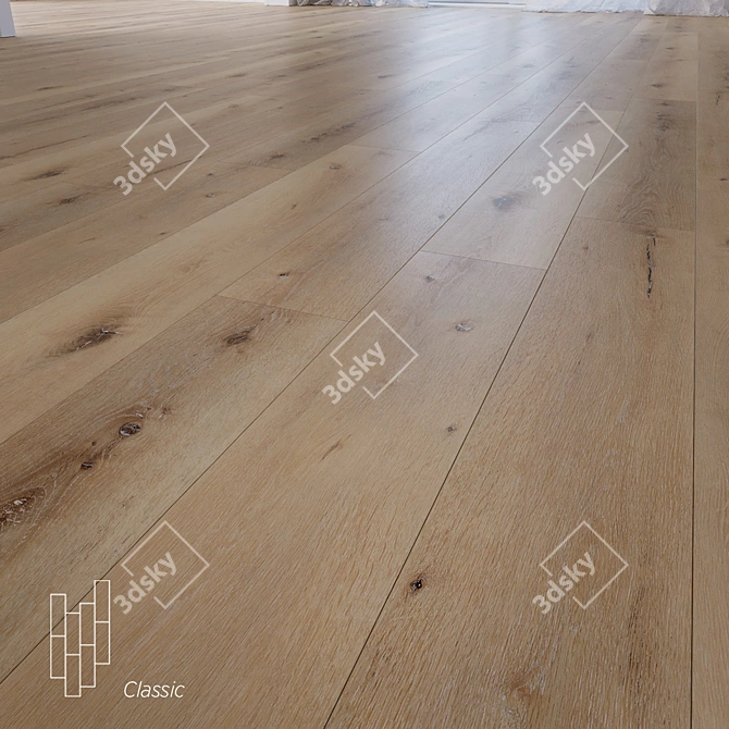 Gossamer Oak Plank Flooring 3D model image 1