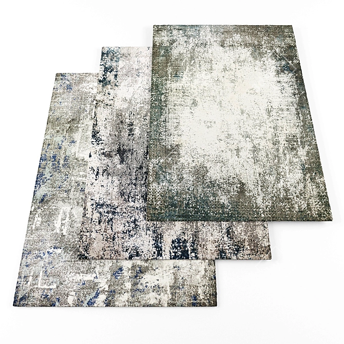 Ocean-Inspired Modern Rugs (Set of 6) 3D model image 1