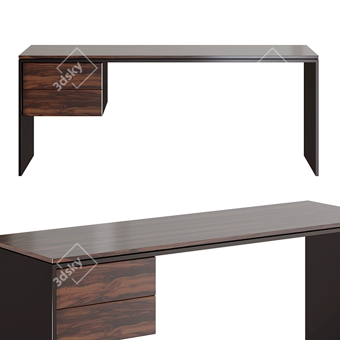 Elegant and Minimalistic Writing Desk 3D model image 2