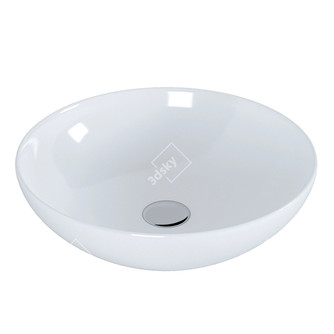 Modern White Countertop Washbasin- BelBagno BB344 3D model image 1