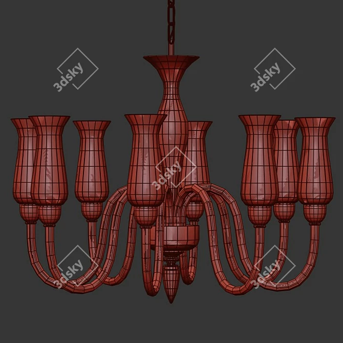 Elegant Opus K Chandelier 3D model image 4