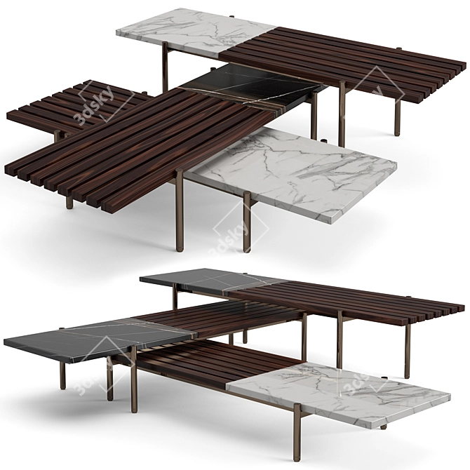 Modern Minotti Superquadra Coffee Tables 3D model image 1