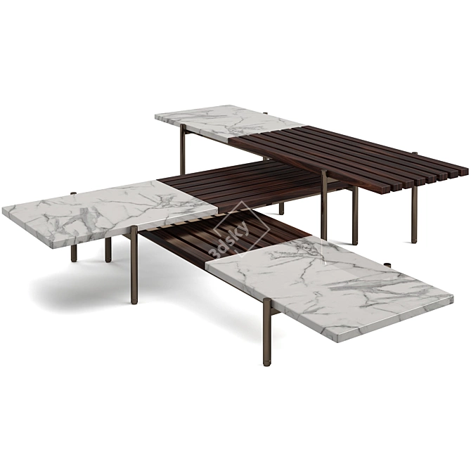 Modern Minotti Superquadra Coffee Tables 3D model image 5