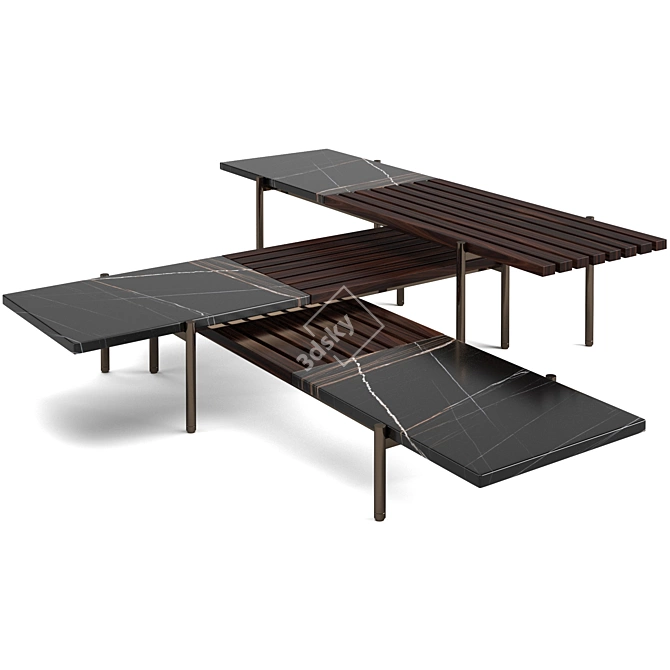 Modern Minotti Superquadra Coffee Tables 3D model image 6