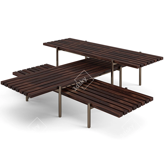 Minotti Superquadra Coffee Tables Set 3D model image 2
