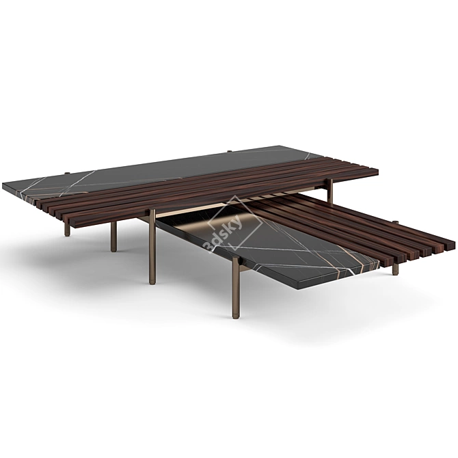 Minotti Superquadra Coffee Tables Set 3D model image 4