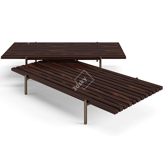 Minotti Superquadra Coffee Tables Set 3D model image 5