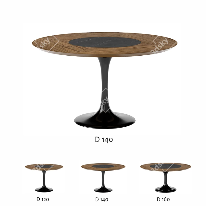 Apriori T Oval Dining Table 3D model image 3