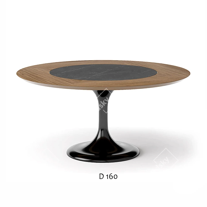 Apriori T Oval Dining Table 3D model image 1