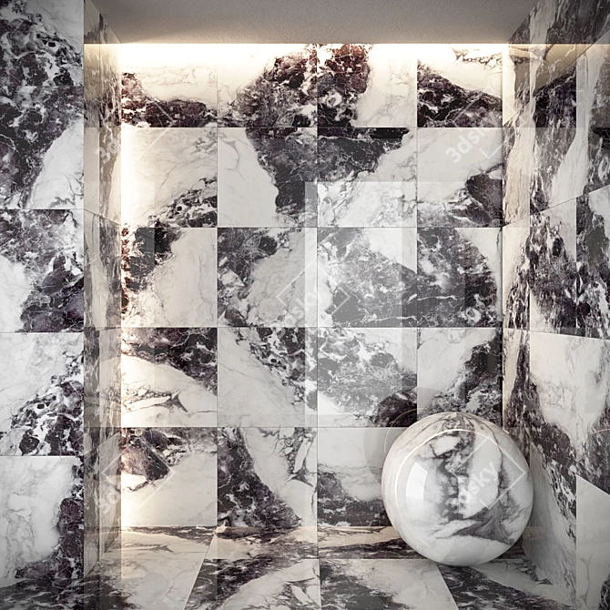 Bianco Glossy White Tile: Floor & Wall Solution 3D model image 2