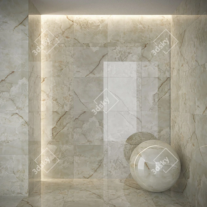 Persey Khaki Glossy Floor/Wall Tile 3D model image 3