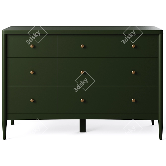 Hampshire Kids 6-Drawer Dresser 3D model image 2