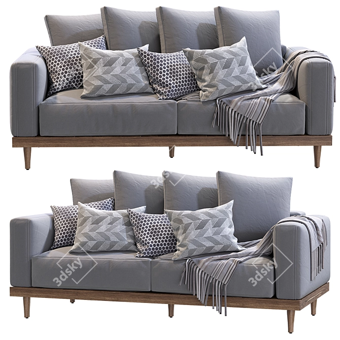 Modern West Elm Newport Sofa 3D model image 2