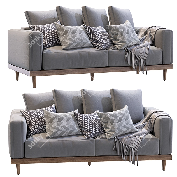 Modern West Elm Newport Sofa 3D model image 4