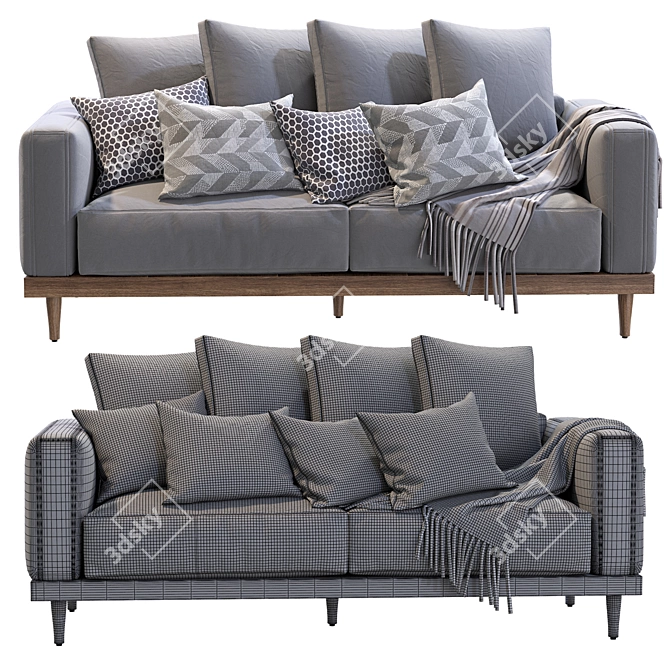 Modern West Elm Newport Sofa 3D model image 5