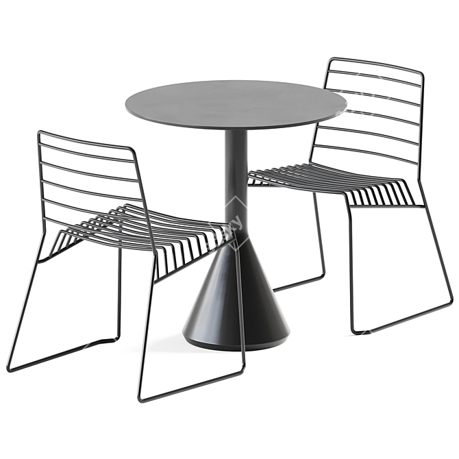 Outdoor Design Set: Palissade Cone Table & B-Line Park Chair 3D model image 1