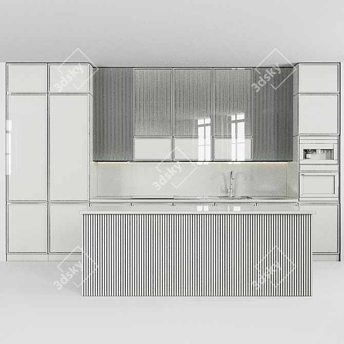 Modern Kitchen 3D Model 3D model image 5