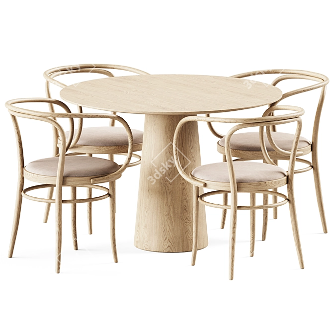 Elegant Dining Set: Table POV D110 + Bentwood Armchair 209P 3D model image 1
