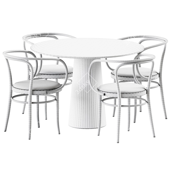 Elegant Dining Set: Table POV D110 + Bentwood Armchair 209P 3D model image 2