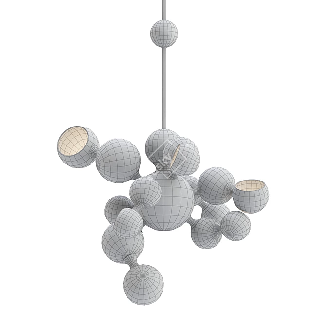 Atomic Suspension: Elegant White Chandelier 3D model image 2