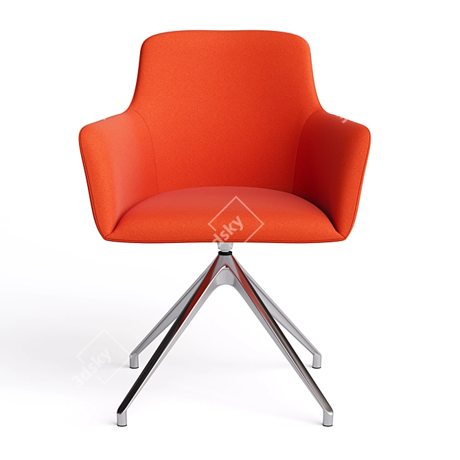 Minimalistic Office Chair: City by Quadrifoglio, Metal Curly Legs 3D model image 2