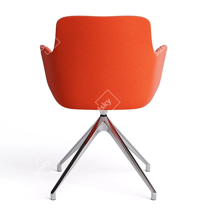 Minimalistic Office Chair: City by Quadrifoglio, Metal Curly Legs 3D model image 5