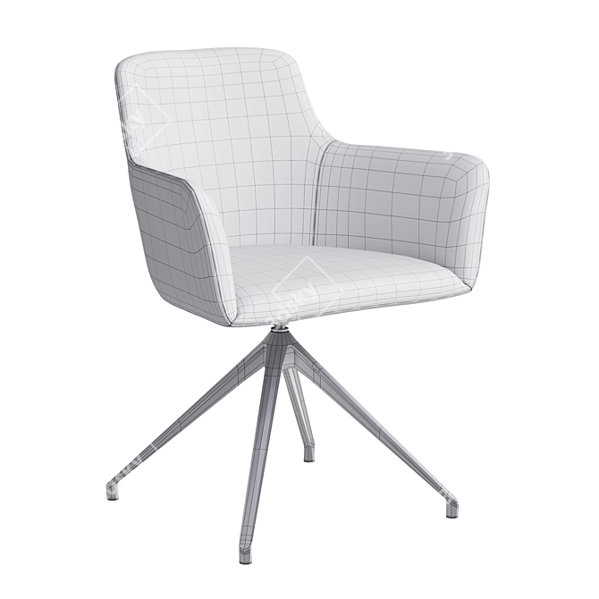 Minimalistic Office Chair: City by Quadrifoglio, Metal Curly Legs 3D model image 6