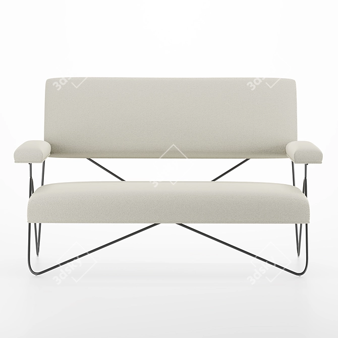 1950s-inspired Malibu Love Seat 3D model image 2