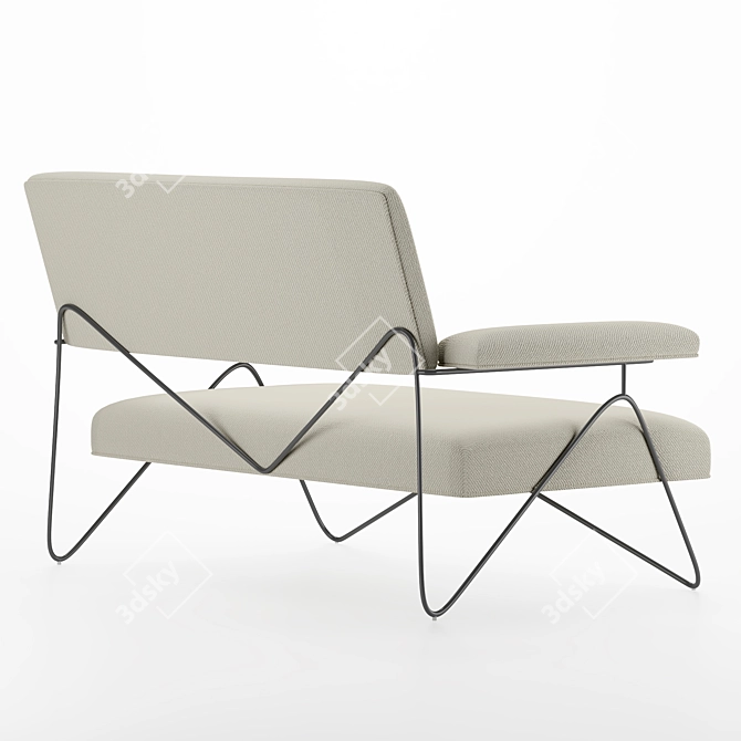 1950s-inspired Malibu Love Seat 3D model image 3