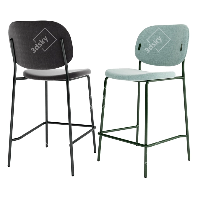 Connubia YO! Collection: Comfortable Dining Chair & Bar Stool 3D model image 4