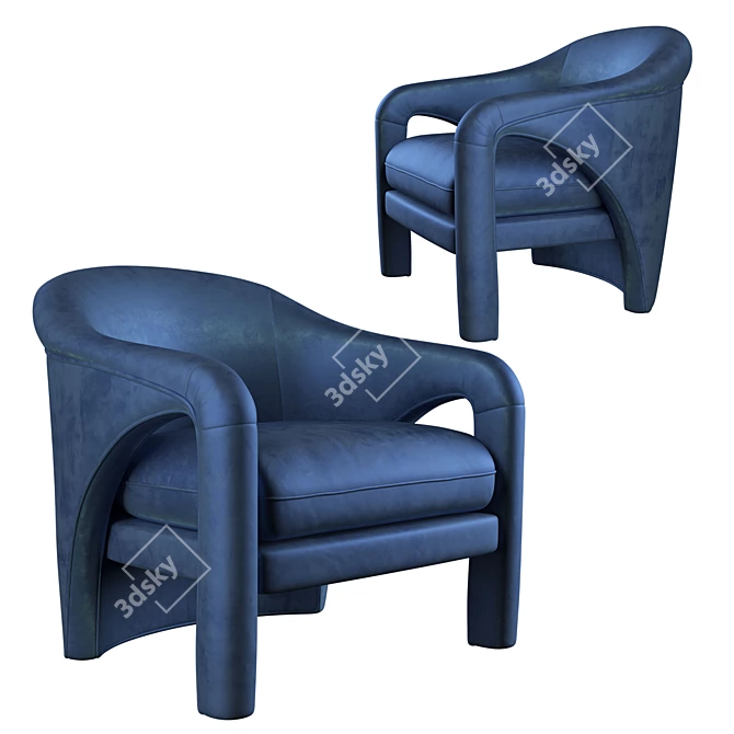 Sculptural Indigo Chairs by Vladimir Kagan 3D model image 1